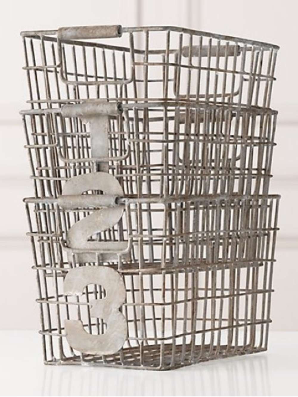 Restoration Hardware Metal Numbered Storage Baskets - Picture 2 of 5